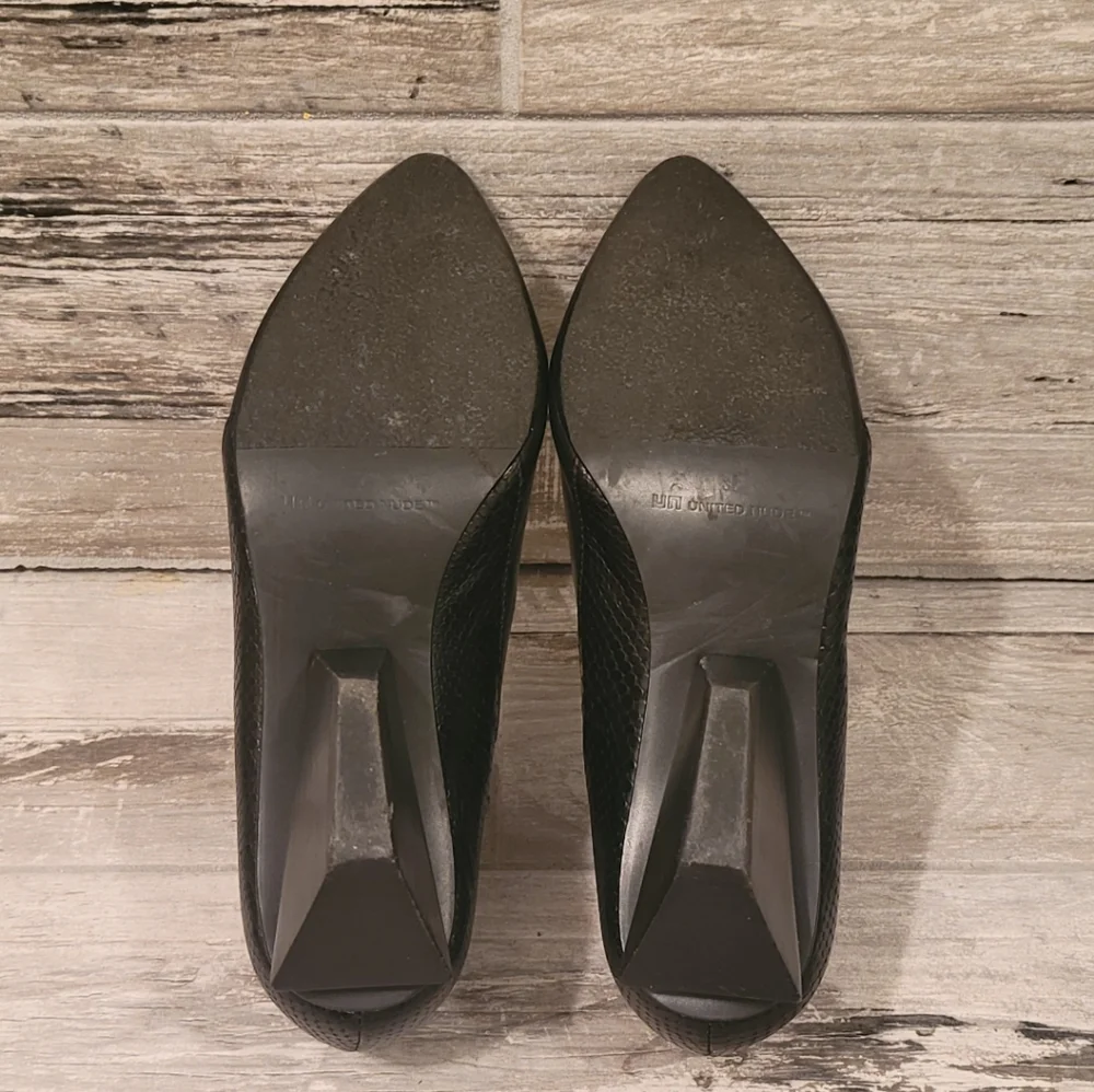 Unique Asymmetric United Nude Leather Heel Ankle Boots - Picture 7 of 14